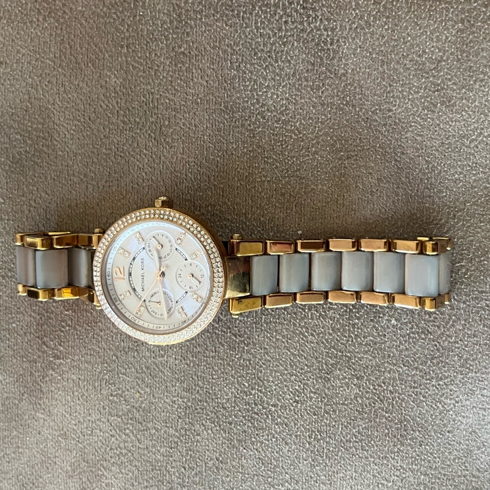 Michael Kors Gold and Gray Women's Watch